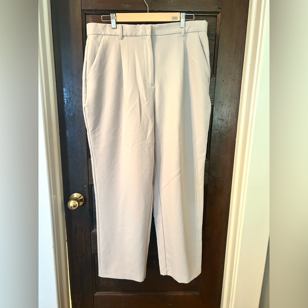 Abercrombie & Fitch Cream Curve Love Tailored Relaxed Straight Pants NWOT